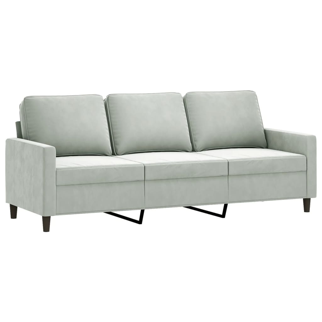Set di Divani 4 pz Grigio Chiaro in Velluto | homemem39