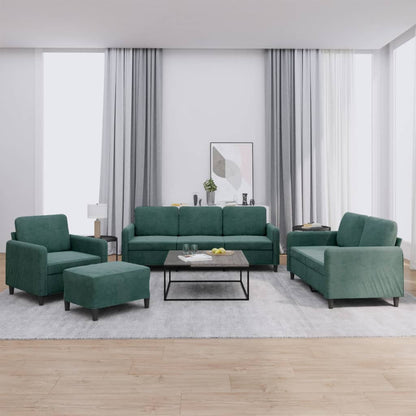 Set di Divani 4 pz Verde Scuro in Velluto