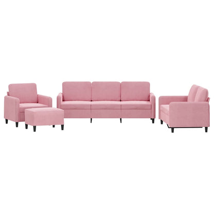 Set di Divani 4 pz Rosa in Velluto | homemem39