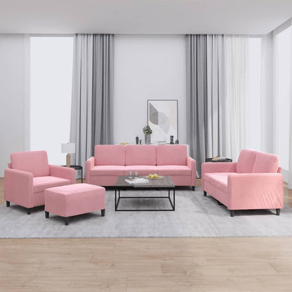 Set di Divani 4 pz Rosa in Velluto | homemem39