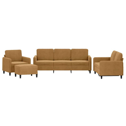 Set di Divani 4 pz Marrone in Velluto | homemem39