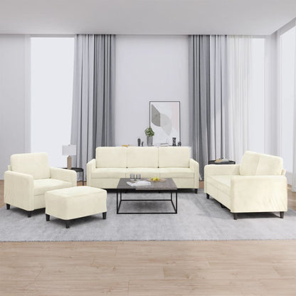 Set di Divani 4 pz Crema in Velluto | homemem39