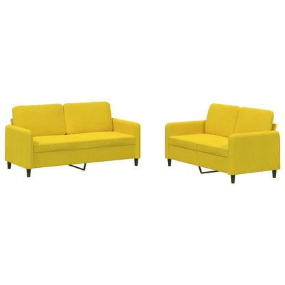 Set di Divani 2 pz Giallo in Velluto - homemem39