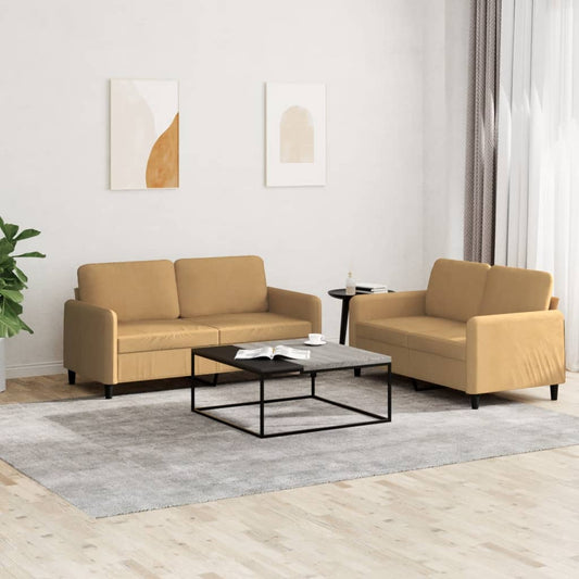 Set di Divani 2 pz Marrone in Velluto - homemem39