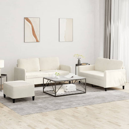 Set di Divani 3 pz Crema in Velluto | homemem39
