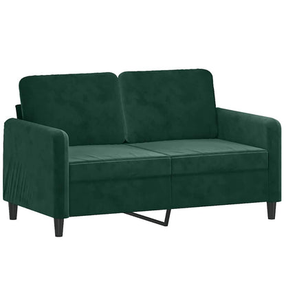 Set di Divani 3 pz con Cuscini Verde Scuro in Velluto | homemem39
