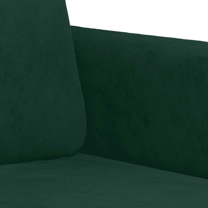 Set di Divani 3 pz con Cuscini Verde Scuro in Velluto | homemem39