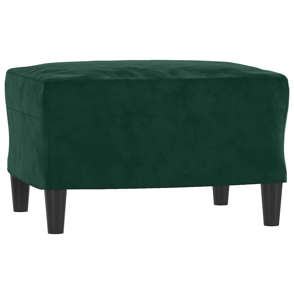 Set di Divani 3 pz con Cuscini Verde Scuro in Velluto | homemem39