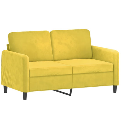 Set di Divani 3 pz con Cuscini Giallo in Velluto - homemem39