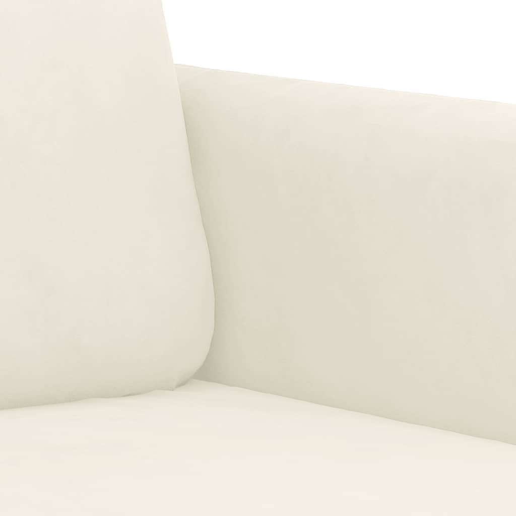 Set di Divani 3 pz con Cuscini Crema in Velluto | homemem39