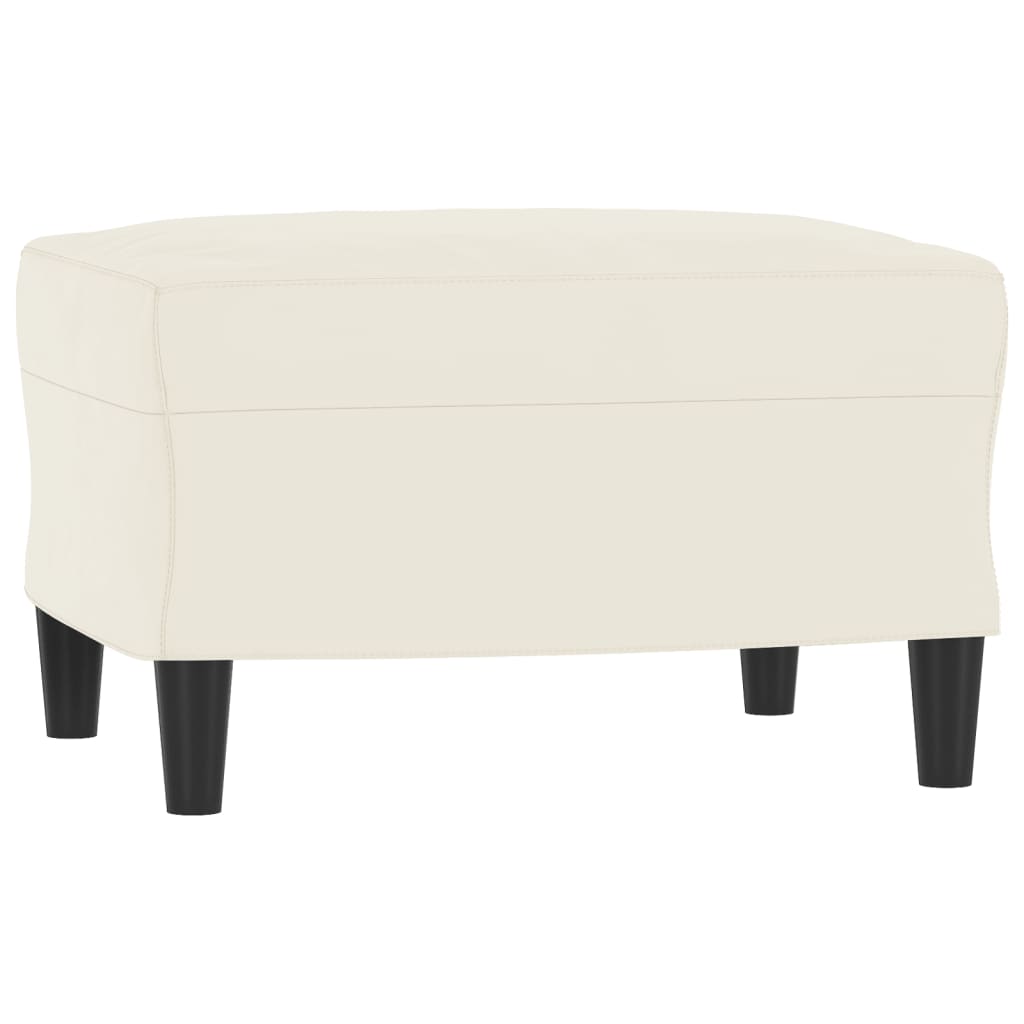 Set di Divani 3 pz con Cuscini Crema in Velluto | homemem39
