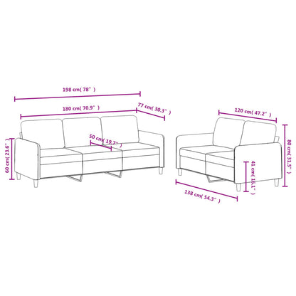 Set di Divani 2 pz Marrone in Velluto - homemem39