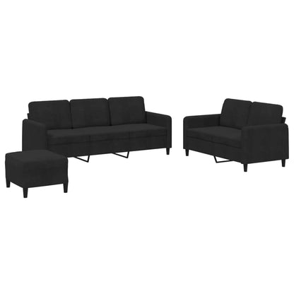 Set di Divani 3 pz Nero in Velluto | homemem39