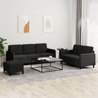 Set di Divani 3 pz Nero in Velluto | homemem39