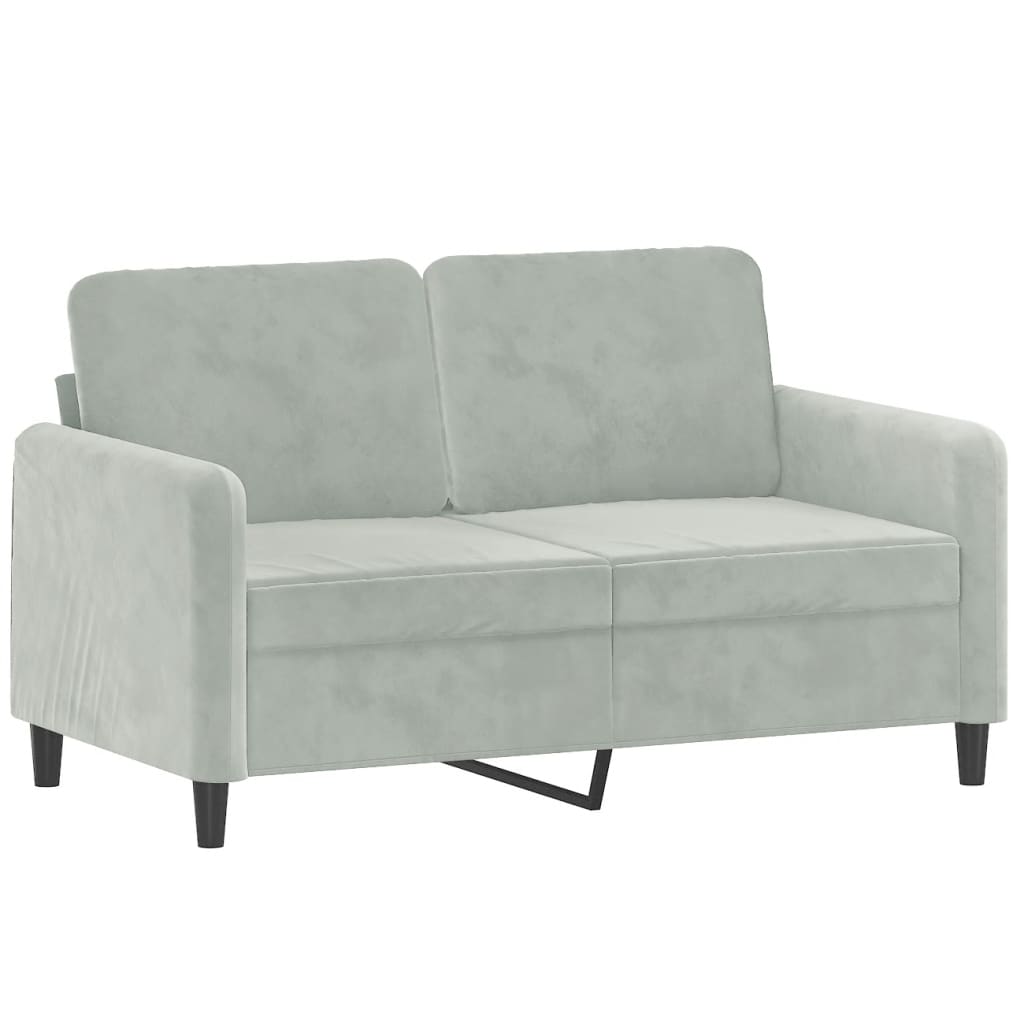 Set di Divani 3 pz con Cuscini Grigio Chiaro in Velluto | homemem39