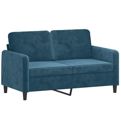 Set di Divani 3 pz con Cuscini Blu in Velluto | homemem39
