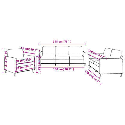 Set di Divani 3 pz con Cuscini Giallo Chiaro in Tessuto - homemem39