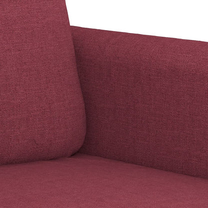 Set di Divani 3 pz con Cuscini Rosso Vino in Tessuto | homemem39