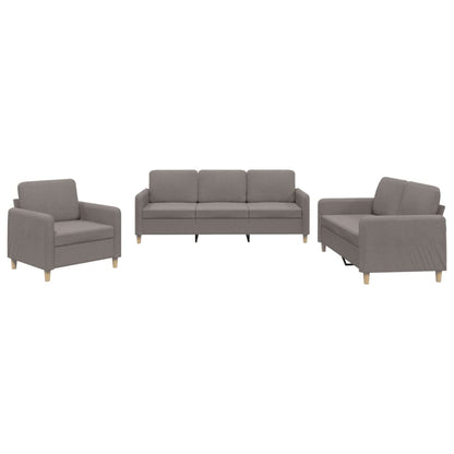 Set di Divani 3 pz con Cuscini Tortora in Tessuto | homemem39