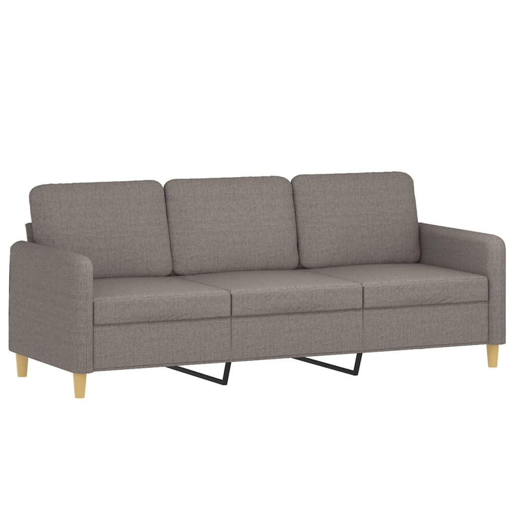Set di Divani 3 pz con Cuscini Tortora in Tessuto | homemem39