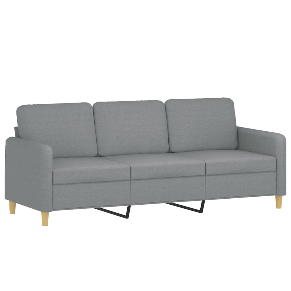 Set di Divani 4 pz con Cuscini Grigio Chiaro in Tessuto | homemem39