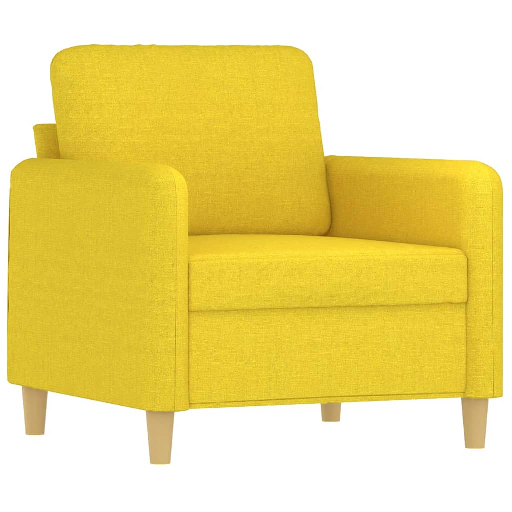 Set di Divani 4 pz con Cuscini Giallo Chiaro in Tessuto - homemem39