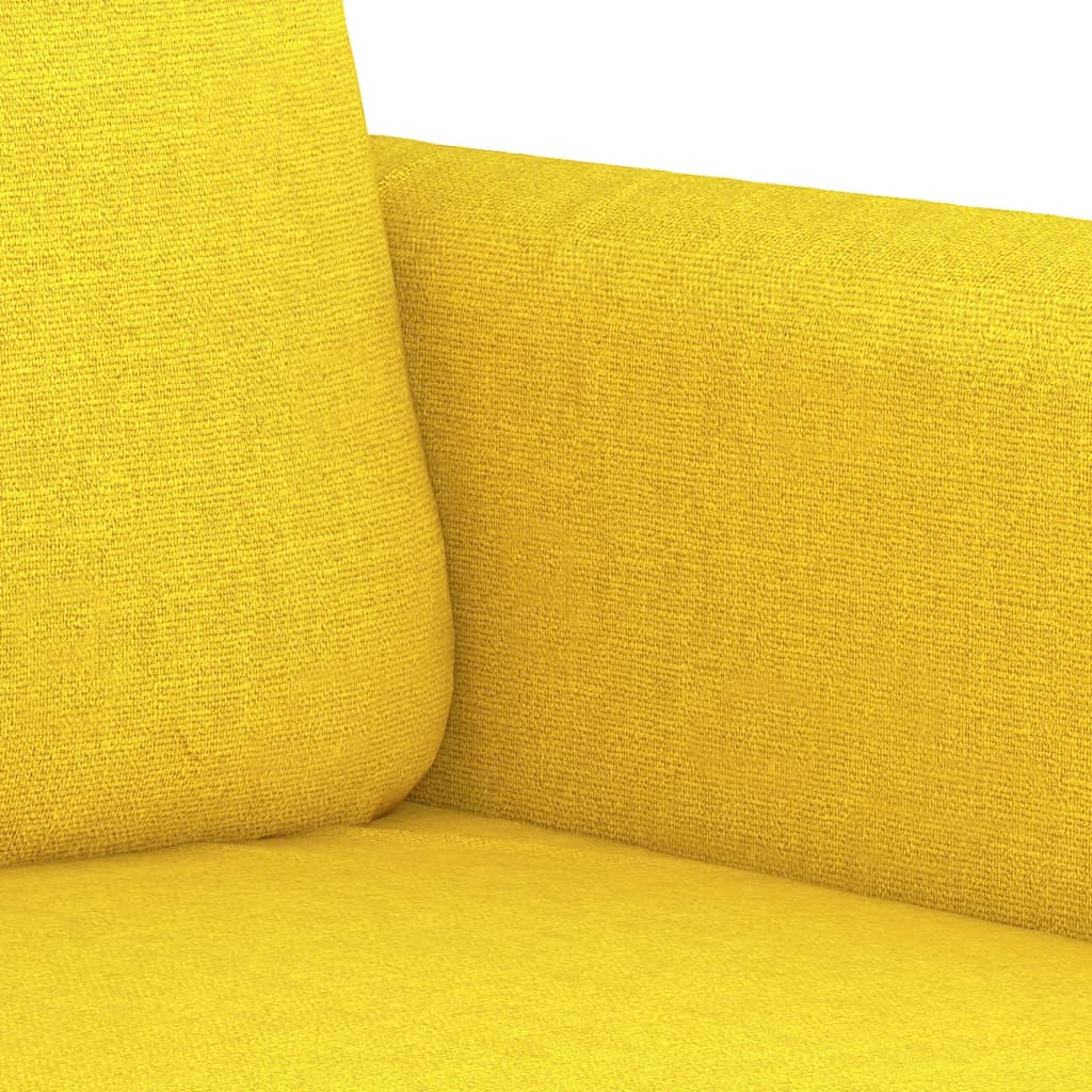 Set di Divani 4 pz con Cuscini Giallo Chiaro in Tessuto | homemem39