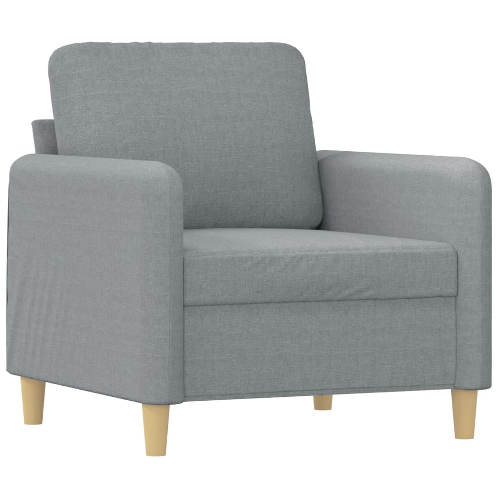 Set Divani 4 pz con Cuscini Grigio Chiaro in Tessuto | homemem39