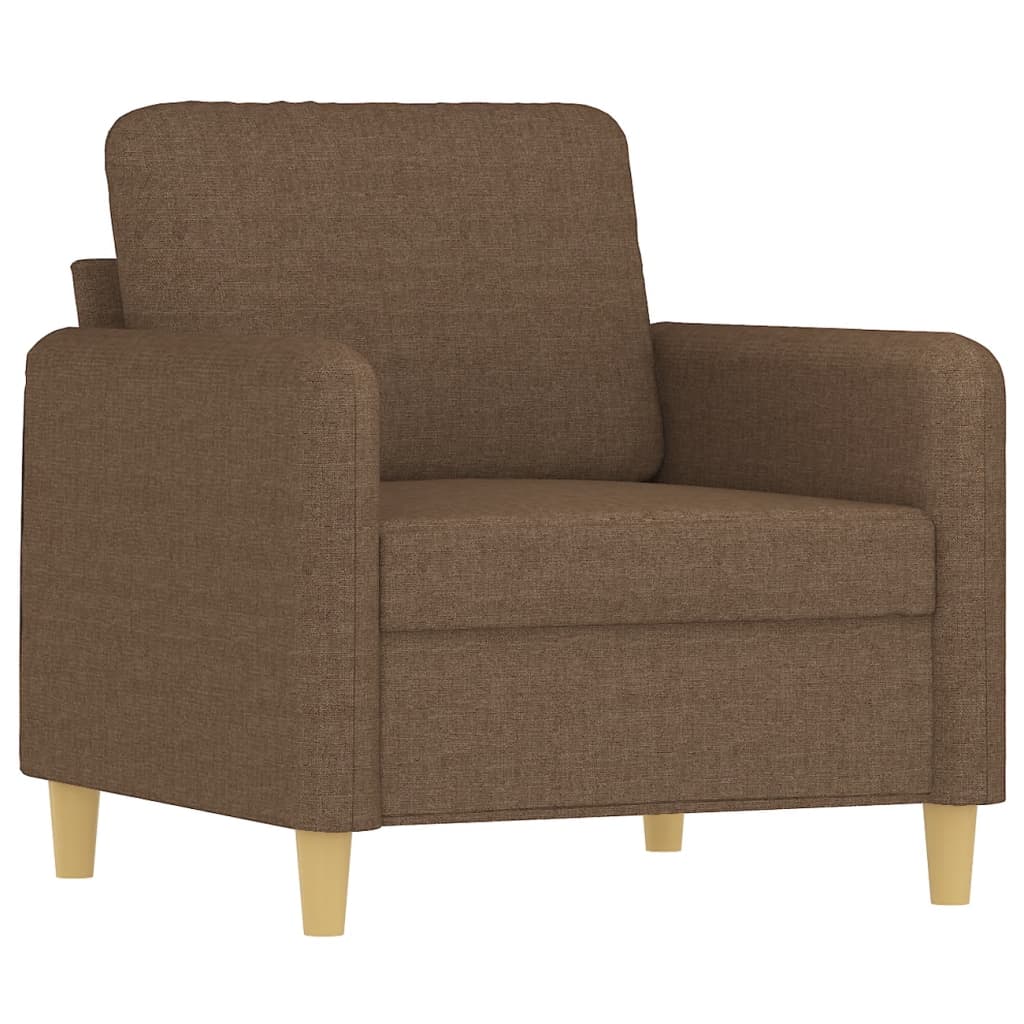 Set di Divani 4 pz con Cuscini Marrone in Tessuto | homemem39