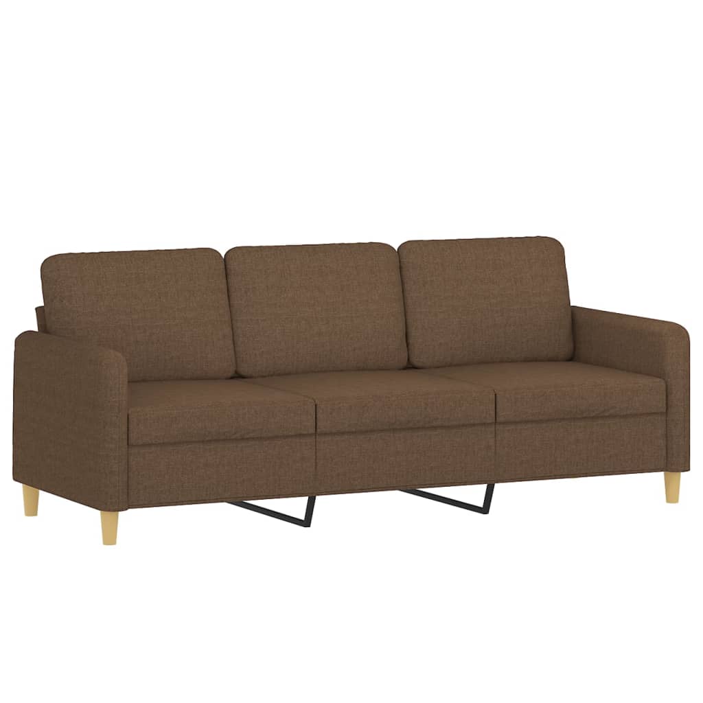 Set di Divani 4 pz con Cuscini Marrone in Tessuto | homemem39