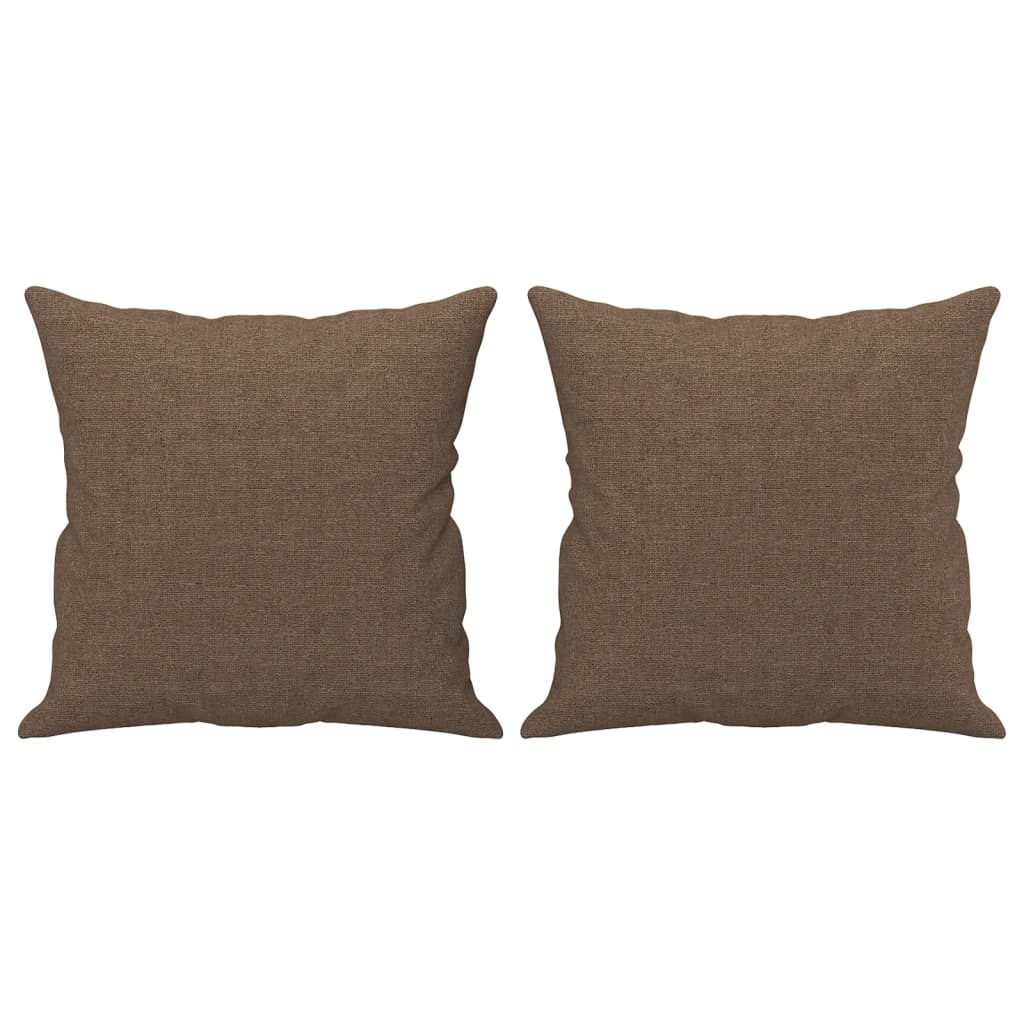 Set di Divani 4 pz con Cuscini Marrone in Tessuto | homemem39