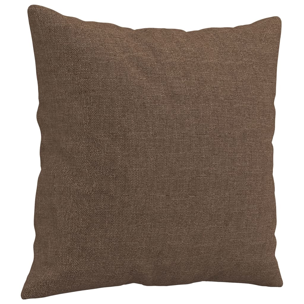 Set di Divani 4 pz con Cuscini Marrone in Tessuto | homemem39