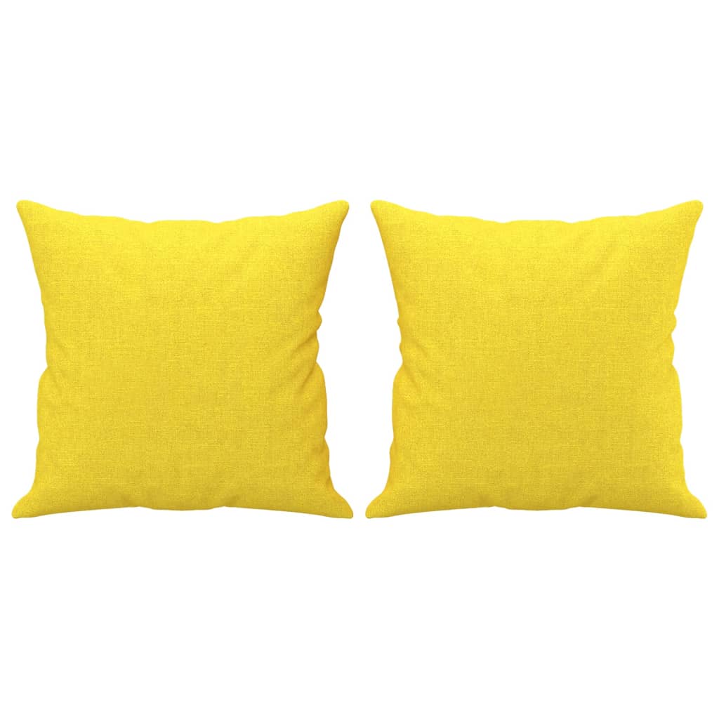 Set di Divani 4 pz con Cuscini Giallo Chiaro in Tessuto | homemem39