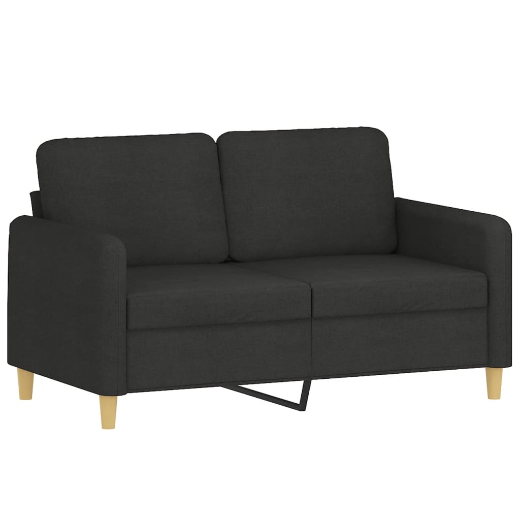 Set di Divani 2 pz con Cuscini Nero in Tessuto | homemem39