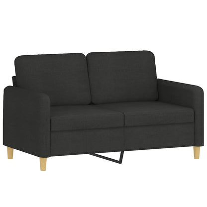 Set di Divani 2 pz con Cuscini Nero in Tessuto | homemem39