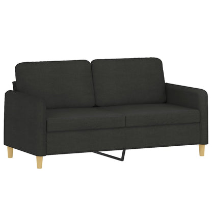 Set di Divani 3 pz con Cuscini Nero in Tessuto | homemem39