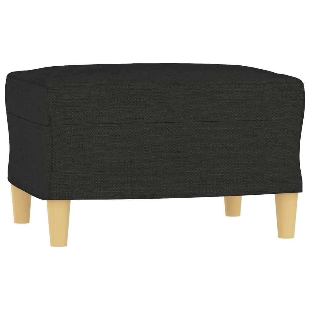Set di Divani 3 pz con Cuscini Nero in Tessuto | homemem39