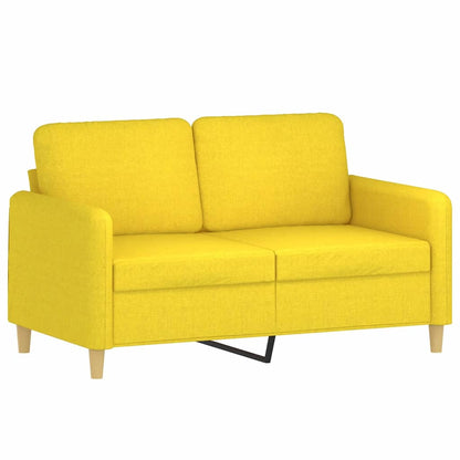 Set di Divani 2 pz con Cuscini Giallo Chiaro in Tessuto | homemem39