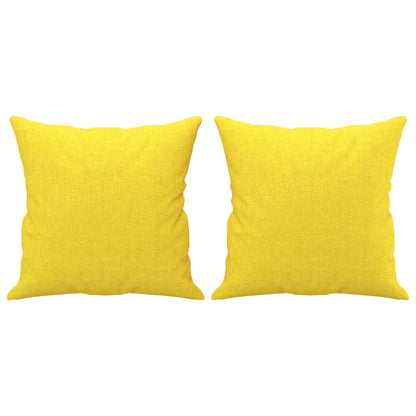Set di Divani 2 pz con Cuscini Giallo Chiaro in Tessuto | homemem39