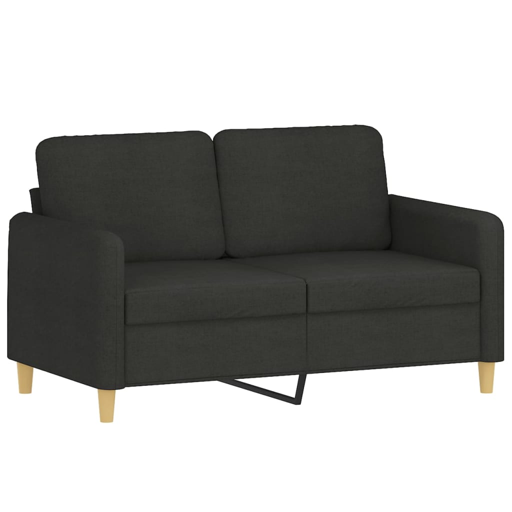 Set di Divani 2 pz con Cuscini Nero in Tessuto | homemem39