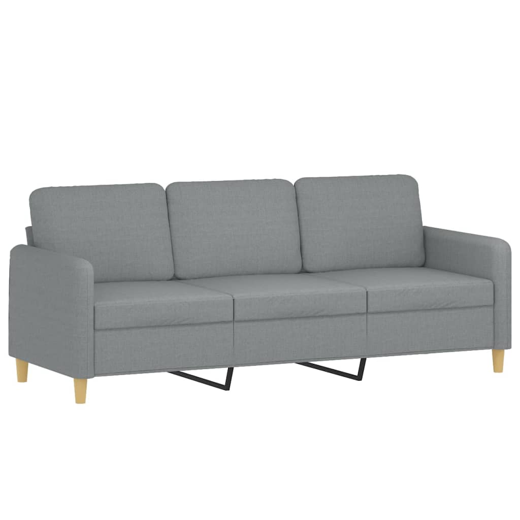 Set di Divani 3 pz con Cuscini Grigio Chiaro in Tessuto | homemem39