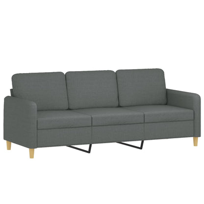 Set di Divani 3 pz con Cuscini Grigio Scuro in Tessuto | homemem39