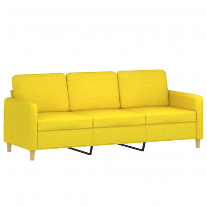 Set di Divani 3 pz con Cuscini Giallo Chiaro in Tessuto - homemem39