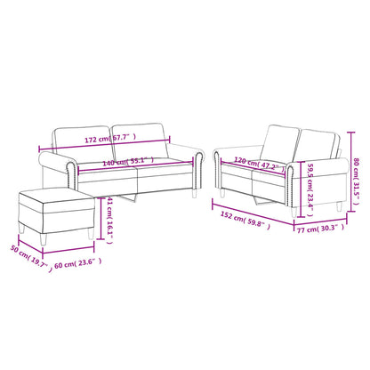 Set di Divani 3 pz con Cuscini Rosso Vino in Similpelle | homemem39