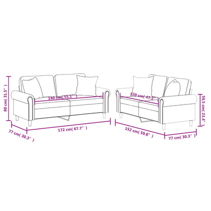 Set di Divani 2 pz con Cuscini Crema in Similpelle | homemem39