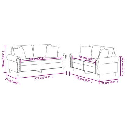 Set di Divani 2 pz con Cuscini Grigio in Similpelle - homemem39