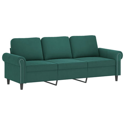 Set di Divani 4 pz con Cuscini Verde scuro in Velluto | homemem39