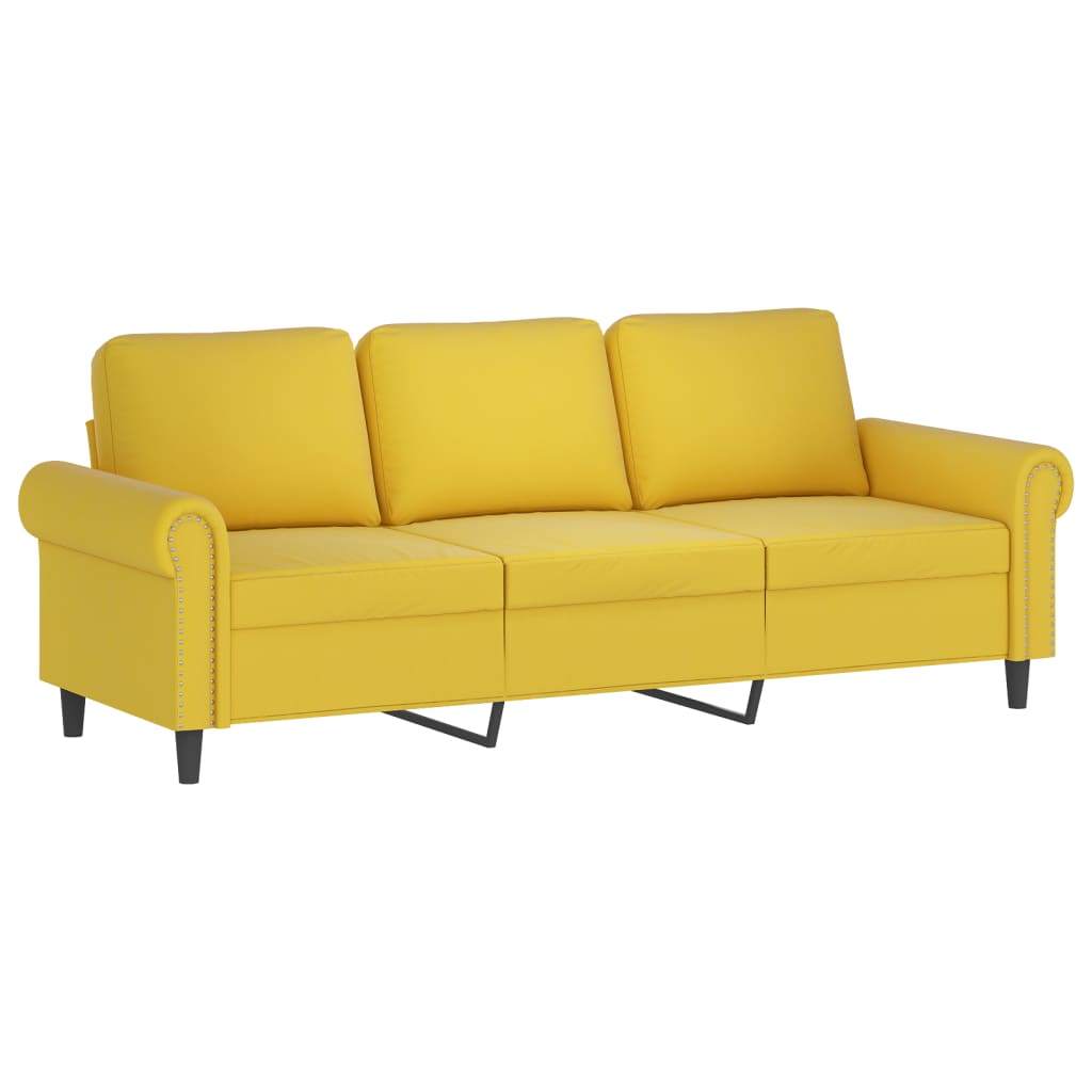 Set di Divani 4 pz con Cuscini giallo in Velluto - homemem39