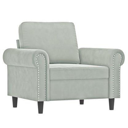 Set di Divani 4 pz con Cuscini Grigio Chiaro in Velluto | homemem39