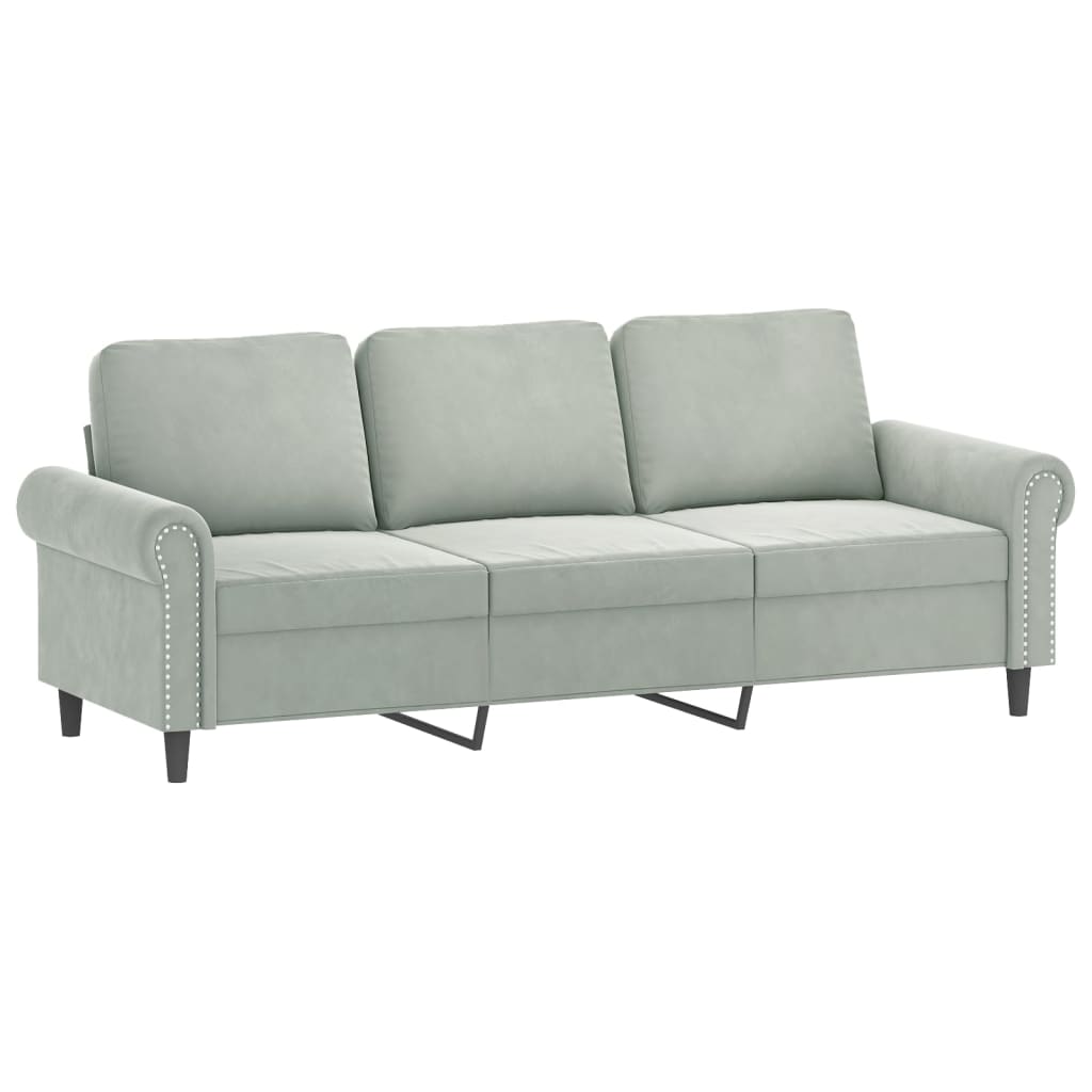 Set di Divani 4 pz con Cuscini Grigio Chiaro in Velluto | homemem39